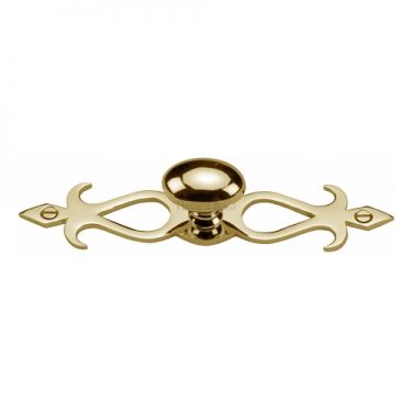 Click Here To Enlarge This Photo Of C3072 32-PB Heritage Brass Cabinet Knob Oval&sol;Backplate Design 32mm Polished Brass Finish