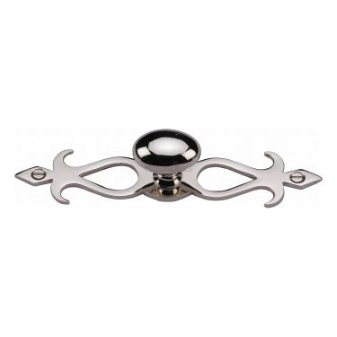 Click Here To Enlarge This Photo Of C3072 32-PNF Heritage Brass Cabinet Knob Oval&sol;Backplate Design 32mm Polished Nickel Finish