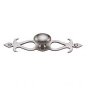 C3072 32-SN Heritage Brass Cabinet Knob Oval&sol;Backplate Design 32mm Satin Nickel Finish