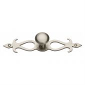 C3074 32-SN M&period;Marcus Heritage Brass Cabinet Knob Round Backplate Design 32mm Satin Nickel