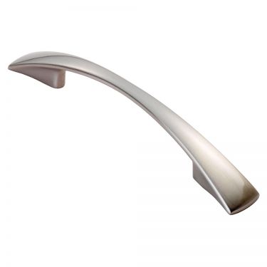 Click Here To Enlarge This Photo Of FTD380ASN - Carlisle Brass Fingertip Design Waisted Flat Bow Handle &lpar;96mm c&sol;c&rpar; 137mm Satin Nickel