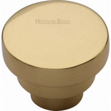 Click Here To Enlarge This Photo Of C3624 38-PB Heritage Brass Cabinet Knob Round Stepped Design 38mm Polished Brass Finish