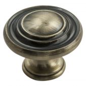 FTD515ABB - Carlisle Brass Fingertip Design Traditional Pattern Knob 34mm Antique Burnished Brass