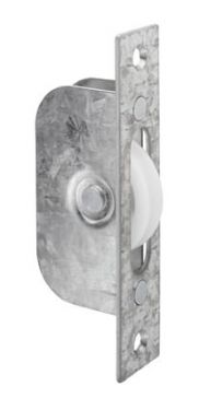 Click Here To Enlarge This Photo Of AQ91 - Carlisle Brass Sash Window Axle Pulley &lpar;Galvanised Forend With Nylon Wheel&rpar; 117 x 25mm