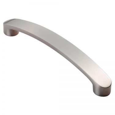Click Here To Enlarge This Photo Of FTD2035ASN - Carlisle Brass Fingertip Design Radiused End Flat Bow Handle &lpar;128mm c&sol;c&rpar; 145mm Satin Nickel