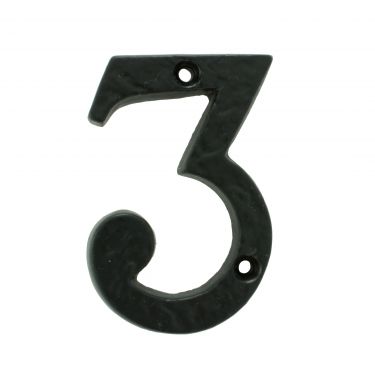 Click Here To Enlarge This Photo Of LF55493 - Carlisle Brass Ludlow Foundries Numeral Face Fix &lpar;No 3&rpar; 76mm Black Antique
