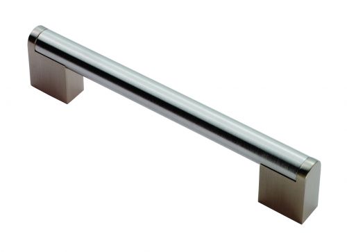 Click Here To Enlarge This Photo Of FTD4750DSNSS - Carlisle Brass Fingertip Design 14mm Bar Handle &lpar;192mm c&sol;c&rpar; 232mm Satin Nickel&sol;Satin Stainless Steel