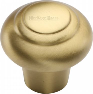 Click Here To Enlarge This Photo Of C3985 32-SB Heritage Brass Cabinet Knob Round Bead Design 32mm Satin Brass Finish