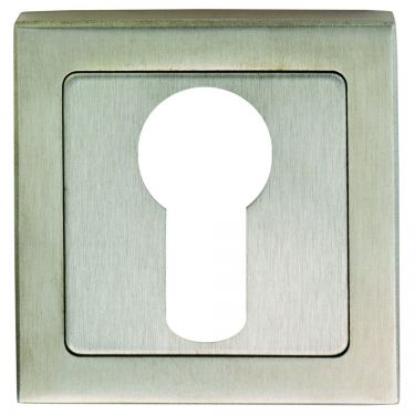 Click Here To Enlarge This Photo Of SSE1405SSS&sol;DUO - Carlisle Brass Eurospec Euro Profile Square Escutcheon 52 x 8mm Satin Stainless Steel&sol;Polished Stainless Steel