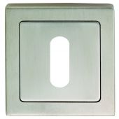 SSP1405SSS&sol;DUO - Carlisle Brass Eurospec Standard Key Square Escutcheon 52 x 8mm Satin Stainless Steel&sol;Polished Stainless Steel