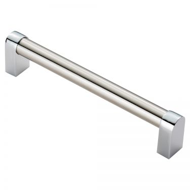 Click Here To Enlarge This Photo Of FTD485CSNCP - Carlisle Brass Fingertip Design Bauhaus Handle &lpar;160mm c&sol;c&rpar; 176mm Satin Nickel&sol;Polished Chrome