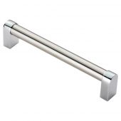 FTD485CSNCP - Carlisle Brass Fingertip Design Bauhaus Handle &lpar;160mm c&sol;c&rpar; 176mm Satin Nickel&sol;Polished Chrome