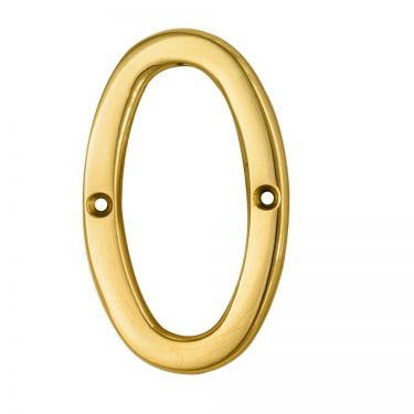 Click Here To Enlarge This Photo Of N0 - Carlisle Brass Numeral Face Fix &lpar;No&period;0&rpar; 76mm Polished Brass