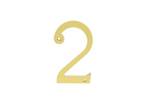 Click Here To Enlarge This Photo Of N2 - Carlisle Brass Numeral Face Fix &lpar;No&period;2&rpar; 76mm Polished Brass