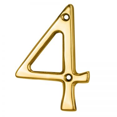 Click Here To Enlarge This Photo Of N4 - Carlisle Brass Numeral Face Fix &lpar;No&period;4&rpar; 76mm Polished Brass