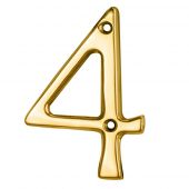 N4 - Carlisle Brass Numeral Face Fix &lpar;No&period;4&rpar; 76mm Polished Brass