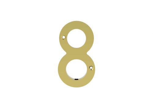 Click Here To Enlarge This Photo Of N8 - Carlisle Brass Numeral Face Fix &lpar;No&period;8&rpar; 76mm Polished Brass