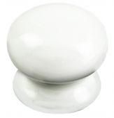 FTD620BPWH - Carlisle Brass Fingertip Design Porcelain Knob 35mm White