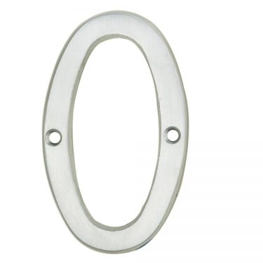 Click Here To Enlarge This Photo Of N0SC - Carlisle Brass Numeral Face Fix &lpar;No&period;0&rpar; 76mm Satin Chrome