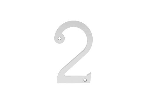 Click Here To Enlarge This Photo Of N2SC - Carlisle Brass Numeral Face Fix &lpar;No&period;2&rpar; 76mm Satin Chrome