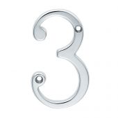 N3SC - Carlisle Brass Numeral Face Fix &lpar;No&period;3&rpar; 76mm Satin Chrome