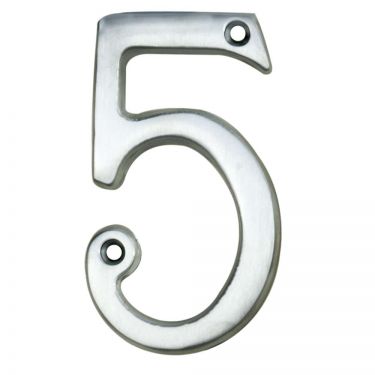 Click Here To Enlarge This Photo Of N5SC - Carlisle Brass Numeral Face Fix &lpar;No&period;5&rpar; 76mm Satin Chrome