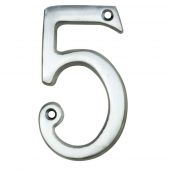 N5SC - Carlisle Brass Numeral Face Fix &lpar;No&period;5&rpar; 76mm Satin Chrome