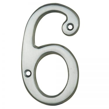 Click Here To Enlarge This Photo Of N6SC - Carlisle Brass Numeral Face Fix &lpar;No 6 Or 9&rpar; 76mm Satin Chrome