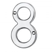 N8CP - Carlisle Brass Numeral Face Fix &lpar;No&period;8&rpar; 76mm Polished Chrome