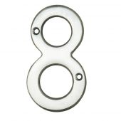 N8SC - Carlisle Brass Numeral Face Fix &lpar;No&period;8&rpar; 76mm Satin Chrome