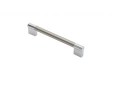 FTD470CSNCP - Carlisle Brass Fingertip Design 13mm Keyhole Handle &lpar;160mm c&sol;c&rpar; 172mm Satin Nickel&sol;Polished Chrome