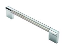 FTD470DSNCP - Carlisle Brass Fingertip Design 13mm Keyhole Handle &lpar;192mm c&sol;c&rpar; 204mm Satin Nickel&sol;Polished Chrome