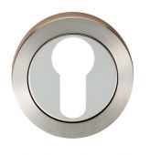 SWL102DUO - Carlisle Brass Eurospec Euro Profile Escutcheon Satin&sol;Polished Stainless Steel