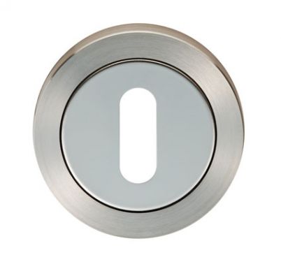 Click Here To Enlarge This Photo Of SWL103DUO - Carlisle Brass Eurospec Standard Key Escutcheon Satin&sol;Polished Stainless Steel