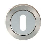 SWL103DUO - Carlisle Brass Eurospec Standard Key Escutcheon Satin&sol;Polished Stainless Steel