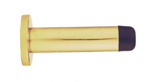 AA23 - Carlisle Brass Doorstop - Cylinder &lpar;with Rose&rpar; 76mm Polished Brass