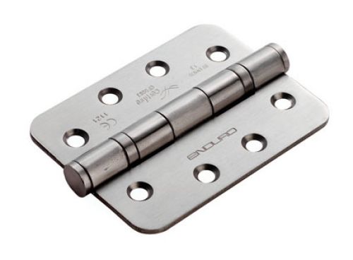 Click Here To Enlarge This Photo Of HIN1433P&sol;13SSS&sol;R - Carlisle Brass Eurospec 102mm x 76mm x 3mm Radius Ball Bearing Hinges Grade 13 &lpar;120kg&rpar; Satin Stainless Steel