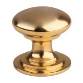 M47C - Carlisle Brass Fingertip Design Victorian Knob 38mm Polished Brass