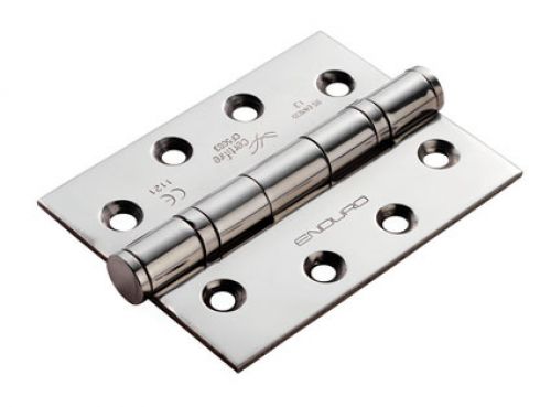 Click Here To Enlarge This Photo Of HIN1433P&sol;13BSS - Carlisle Brass Eurospec 102mm x 76mm x 3mm Ball Bearing Hinges Grade 13 &lpar;120kg&rpar; Polished Stainless Steel