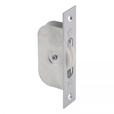 Click Here To Enlarge This Photo Of AQ92SC - Carlisle Brass Sash Window Axle Pulley &lpar;Square Satin Chrome Forend With Nylon Wheel&rpar; 117 x 25mm