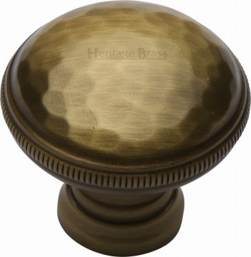 Click Here To Enlarge This Photo Of C4545-AT Heritage Brass Cabinet Knob Hand Beaten Design 32mm Antique Brass Finish