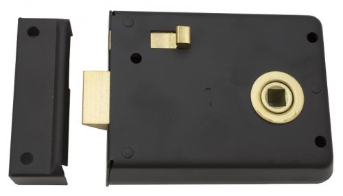 Click Here To Enlarge This Photo Of RLE8043JAP - Carlisle Brass Eurospec Rim Latch 105mm x 81mm Black