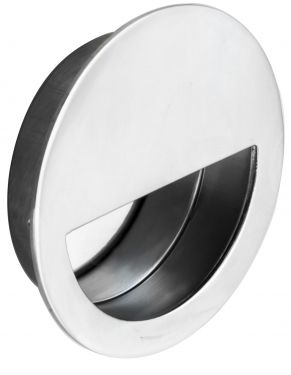Click Here To Enlarge This Photo Of FPH1004BSS - Carlisle Brass Eurospec Circular Flush Pull 89mm Dia&period;&lpar;Semi Circular Inset&rpar; Polished Stainless Steel