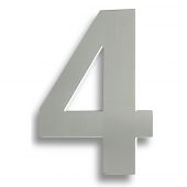 NUM10174SSS - Carlisle Brass Eurospec Numeral '4' &lpar;178mm&rpar; Concealed Pin Fix &lpar;Grade 316&rpar; Satin Stainless Steel