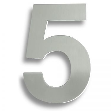 Click Here To Enlarge This Photo Of NUM10175SSS - Carlisle Brass Eurospec Numeral '5' &lpar;178mm&rpar; Concealed Pin Fix &lpar;Grade 316&rpar; Satin Stainless Steel