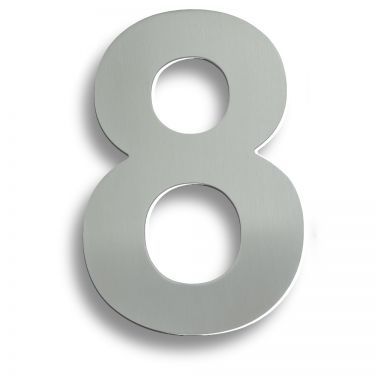 Click Here To Enlarge This Photo Of NUM10178SSS - Carlisle Brass Eurospec Numeral '8' &lpar;178mm&rpar; Concealed Pin Fix &lpar;Grade 316&rpar; Satin Stainless Steel