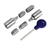 WF18SC - Carlisle Brass Sash Window Stop &lpar;2 x Stops 4 x Ferrules 1 x Key&rpar; 25 x 16mm Satin Chrome