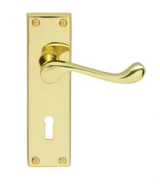 Click Here To Enlarge This Photo Of CBS54 - Carlisle Brass Victorian Scroll Lever Lock Furniture &lpar;Contract Range&rpar; Polished Brass