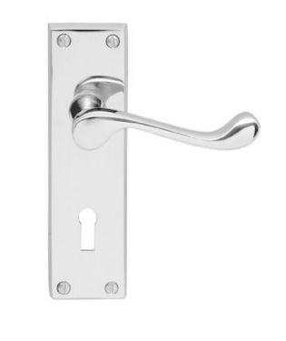 Click Here To Enlarge This Photo Of CBS54CP - Carlisle Brass Victorian Scroll Lever Lock Furniture &lpar;Contract Range&rpar; Polished Chrome