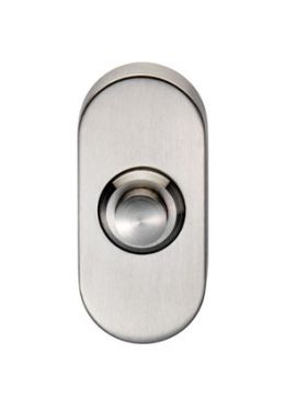 Click Here To Enlarge This Photo Of SWE1030SSS - Carlisle Brass Eurospec Oblong Bell Push 64 x 30mm &lpar;G316&rpar; Satin Stainless Steel